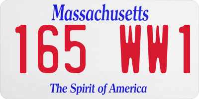 MA license plate 165WW1