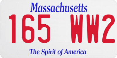 MA license plate 165WW2