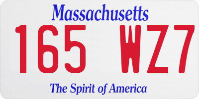 MA license plate 165WZ7