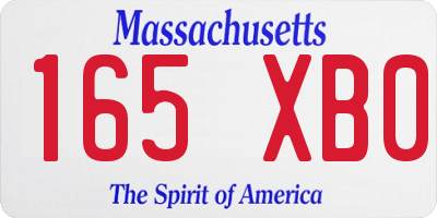 MA license plate 165XB0