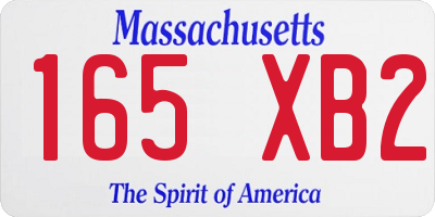 MA license plate 165XB2