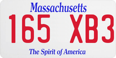 MA license plate 165XB3
