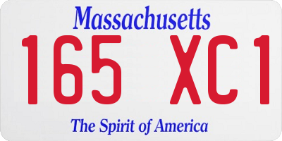 MA license plate 165XC1