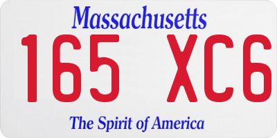 MA license plate 165XC6