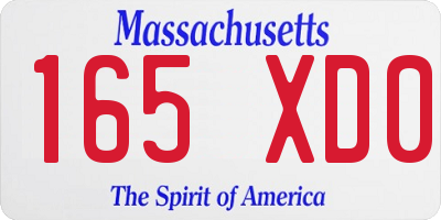 MA license plate 165XD0