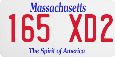 MA license plate 165XD2