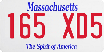 MA license plate 165XD5