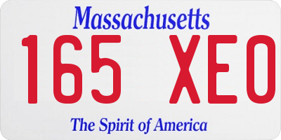 MA license plate 165XE0