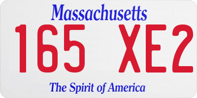 MA license plate 165XE2