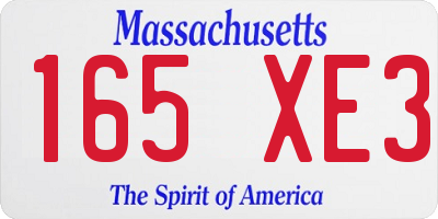 MA license plate 165XE3