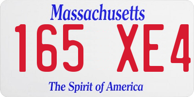 MA license plate 165XE4