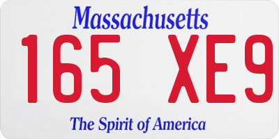 MA license plate 165XE9