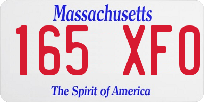 MA license plate 165XF0