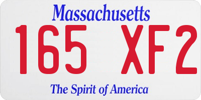 MA license plate 165XF2