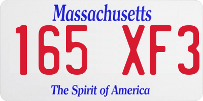 MA license plate 165XF3