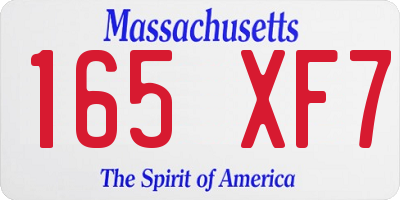 MA license plate 165XF7