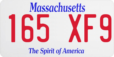 MA license plate 165XF9