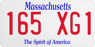 MA license plate 165XG1