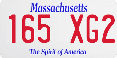 MA license plate 165XG2