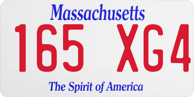 MA license plate 165XG4