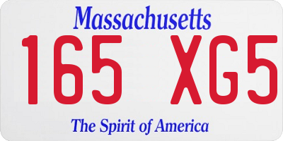 MA license plate 165XG5