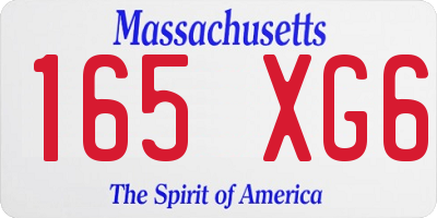 MA license plate 165XG6