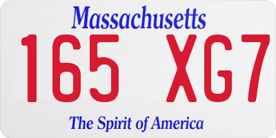 MA license plate 165XG7