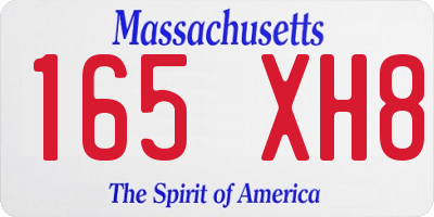MA license plate 165XH8