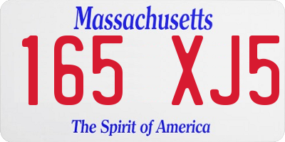 MA license plate 165XJ5