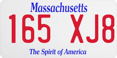 MA license plate 165XJ8