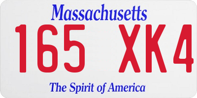 MA license plate 165XK4