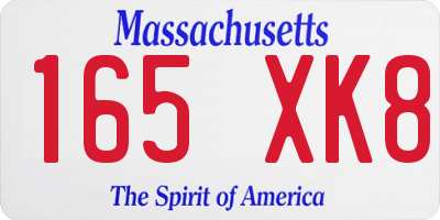 MA license plate 165XK8