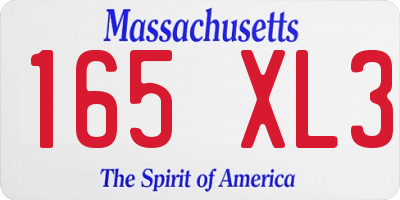 MA license plate 165XL3