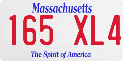 MA license plate 165XL4