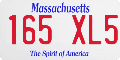 MA license plate 165XL5