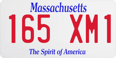 MA license plate 165XM1