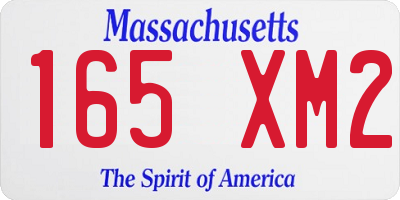 MA license plate 165XM2