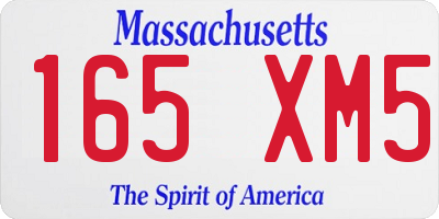 MA license plate 165XM5