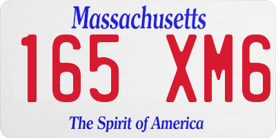 MA license plate 165XM6