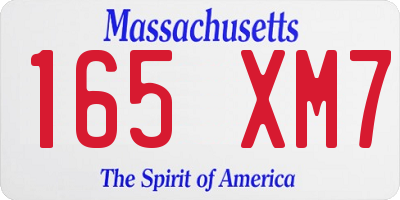 MA license plate 165XM7