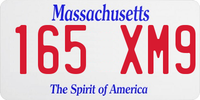 MA license plate 165XM9