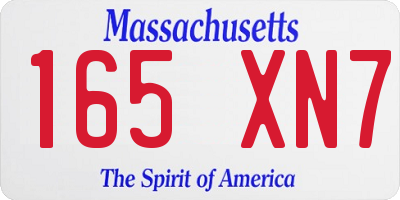 MA license plate 165XN7