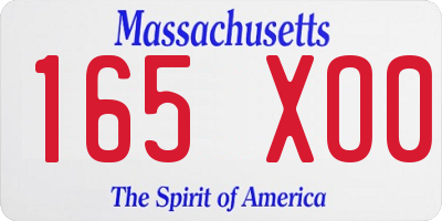 MA license plate 165XO0