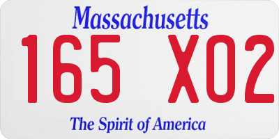 MA license plate 165XO2