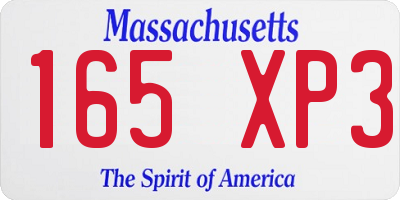 MA license plate 165XP3