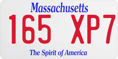MA license plate 165XP7