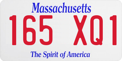 MA license plate 165XQ1