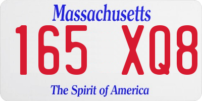 MA license plate 165XQ8