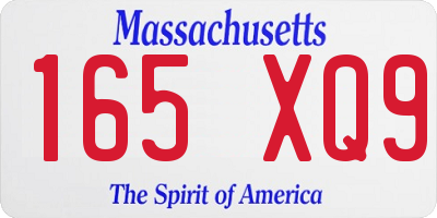 MA license plate 165XQ9