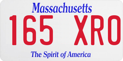 MA license plate 165XR0